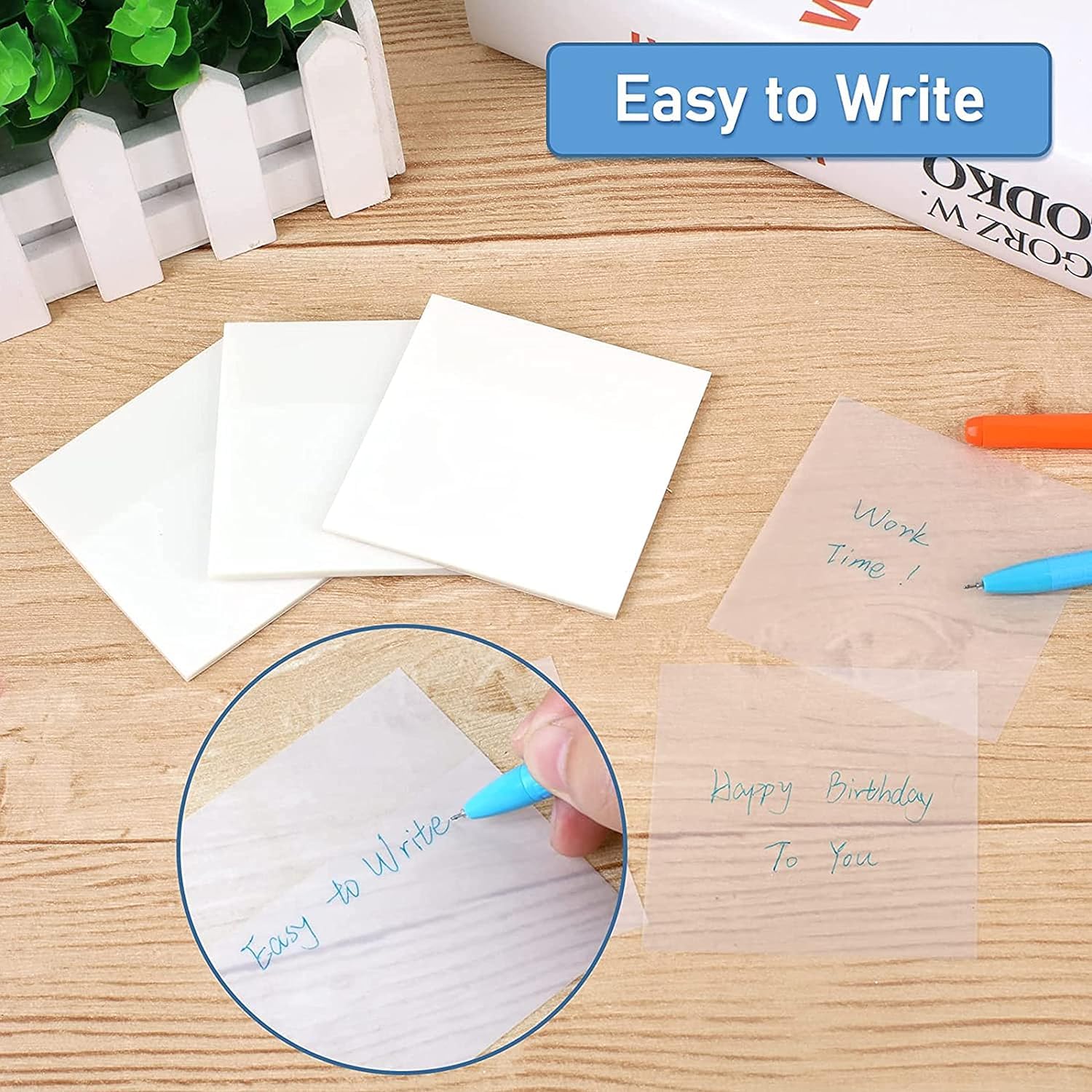 Transparent Sticky Note Pads - 200 Pcs Waterproof | Sticky Notes Suitable For Reading, Study, Home