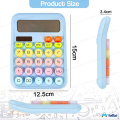 Funblast Calculator 12 Digit Extra Large 5-inch LCD Display, Big Buttons Easy To Press Use As Office, School & Home Calculators Desktop, 15° Tilt Screen For Kids Calculator (Blue)
