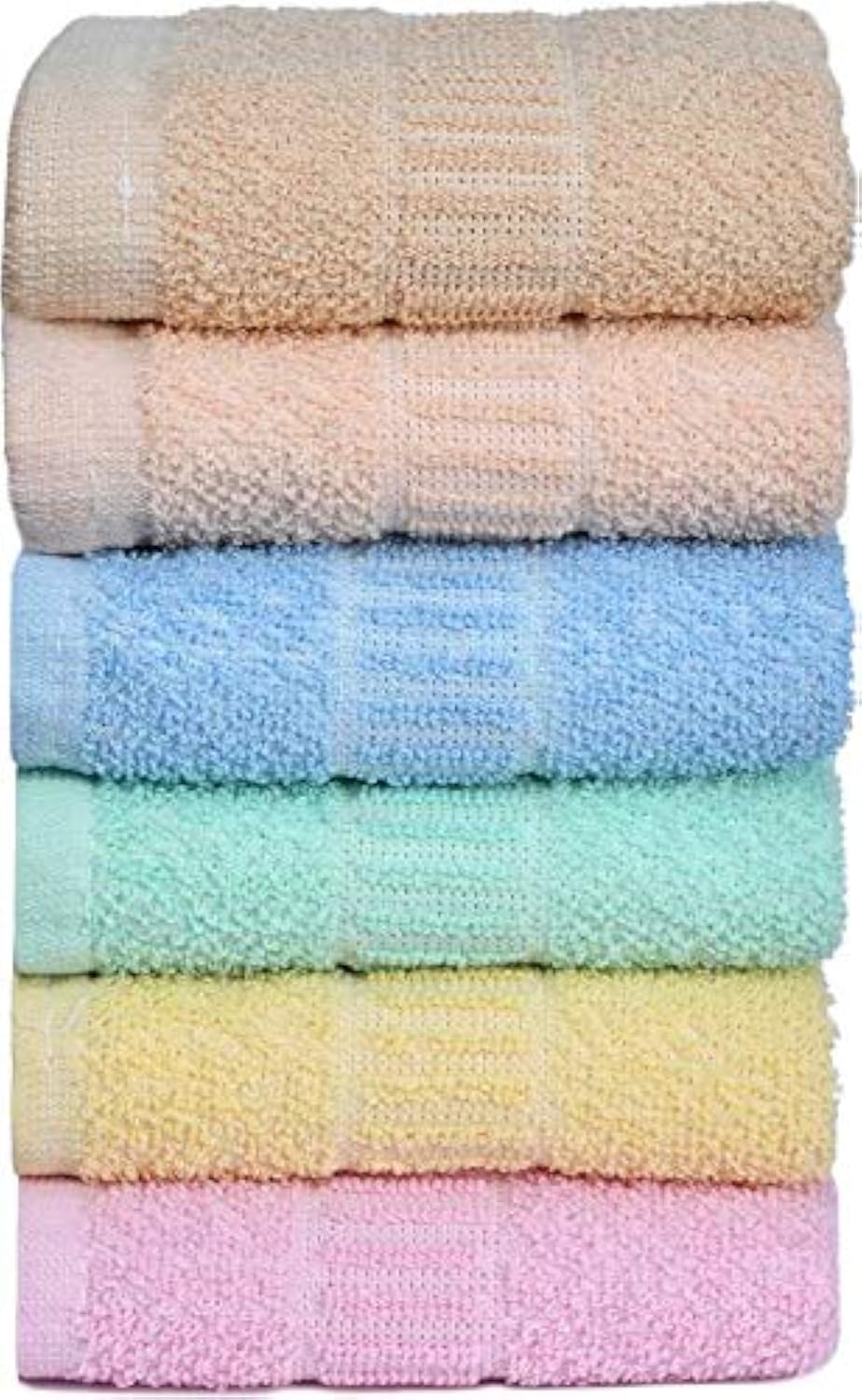 Hsr Collection Premium Cotton Hand Towel 720 Gsm Multicolor (Set Of 6)