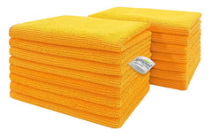 Softspun Microfiber Small Wipes Towel 340 Gsm | Multipurpose Super Soft Absorbent Cleaning Towels | 15 Piece (Orange)