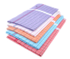 Sathiyas Cotton Bath Towel 1000 Gsm (Lavender, White, Orange, Blue & Red) -Set Of 5