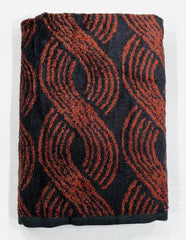 Bombay Dyeing Gama 450 Gsm | 100% Cotton Large Size Bath Towel Collection (Gama Large Swirl) - Black & Rust