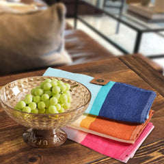 Suntails Cosmic Turkish Cotton Hand Towel 175 Gsm | Quick-Dry, Lightweight Towel With Striped Design & Fringe (Multi Colour)- Pack Of 6