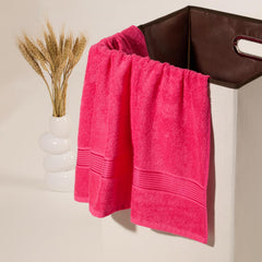 Kopa Quick Dry 100% Cotton Soft Terry Bath Towel 380 Gsm | Quick Dry 100% Cotton Super Absorbent, Lightweight (D'Ross) Bath Towel (Pink)