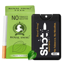 Royal Swag Ayurvedic & Herbal Cigarettes 100% Tobacco-Free And Nicotine-Free Paan Flavour(10 Sticks) With Anti Addiction Shot Spray 20ml | Made With Natural Ingredients - Made In India