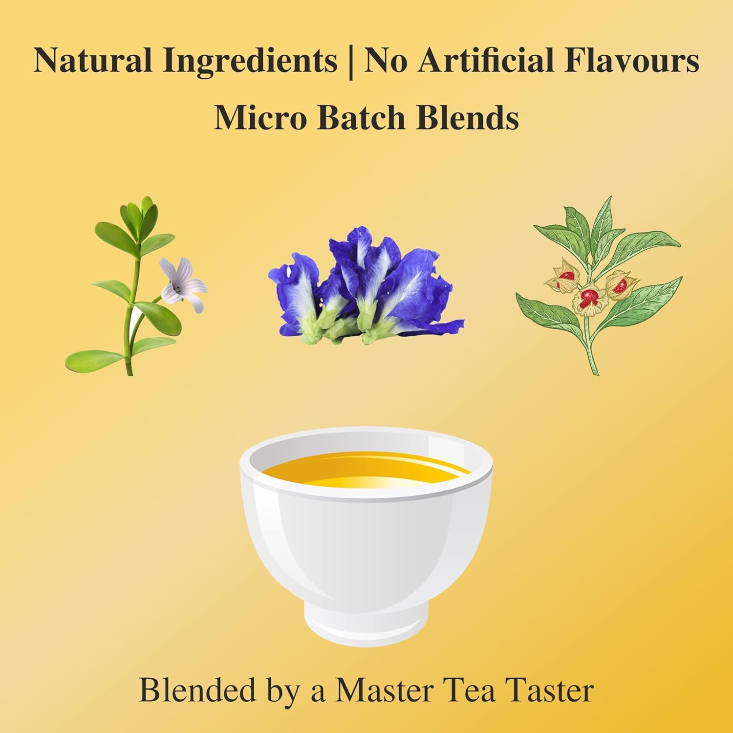 San-Cha Happy Mind Herbal Tea - 25 Biodegradable Herbal Tea Bags | Boosts Memory & Relieves Anxiety - Zero Caffeine | 3 Ayurvedic Super Herbs