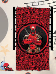 Athom Living Kids Soft Cotton Cartoons Digital Printed Bath Towel 300 Gsm (Deadpool)