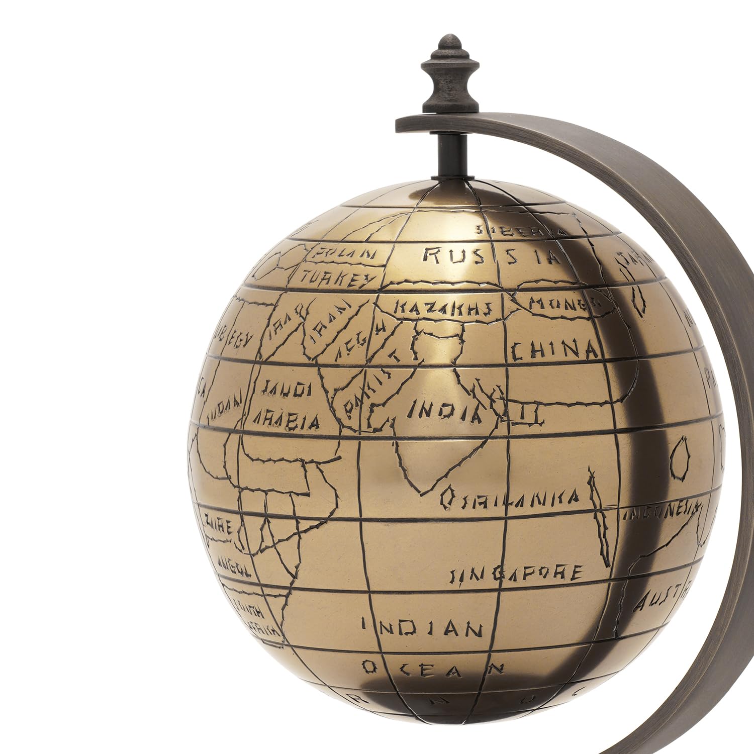 Gold Decorative Globe With Stand - Small For Home Decor, Statue Table Decor, Living Room Decor, Multifunctional Home Decor, Pack Of 1