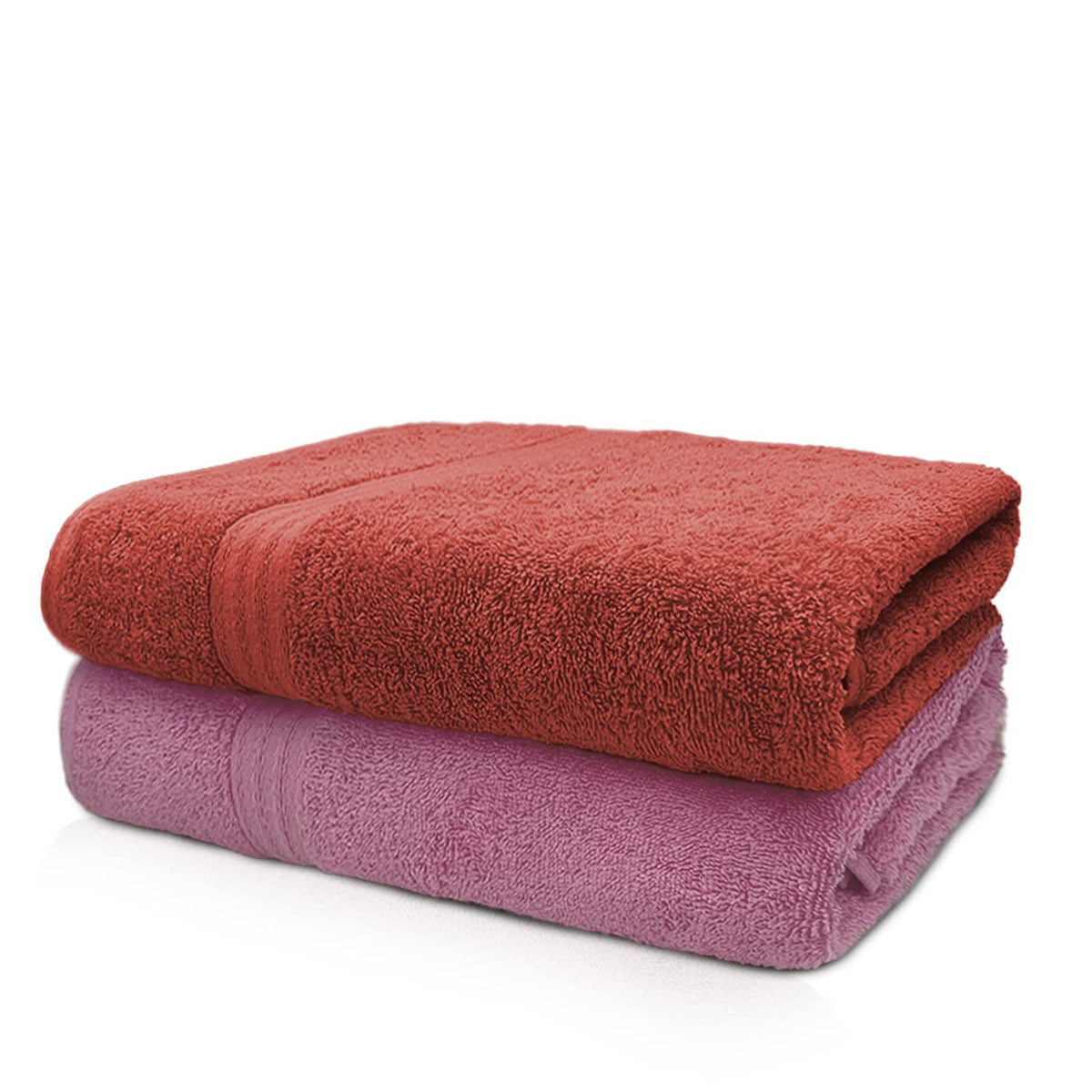 Sassoon Anatolia 100% Cotton Xl Bath Towel 1000 Gsm | Extra Soft, Quick Drying & Super Absorbent Bath Towel (Rust & Pink) - 2 Piece