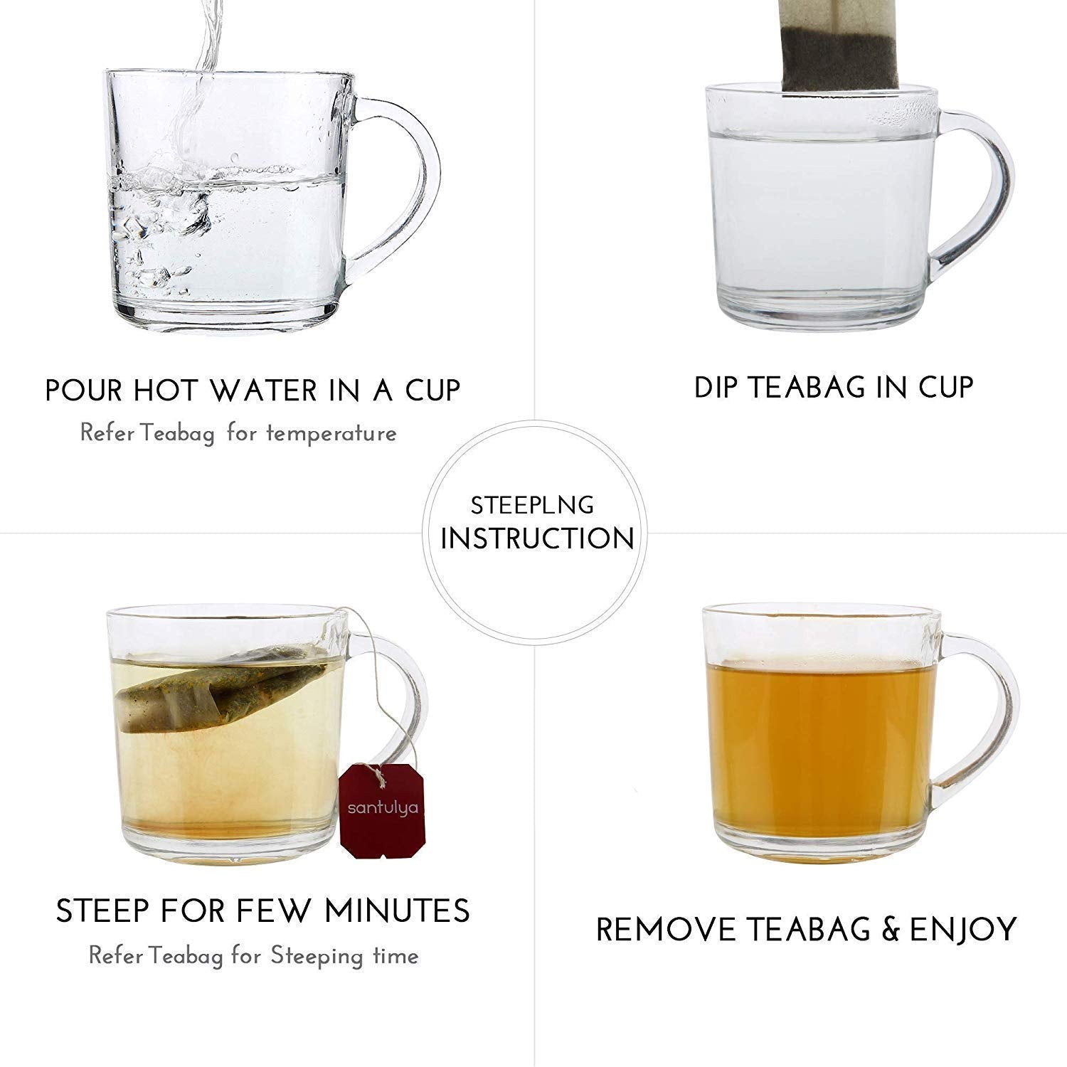 Santulya Turmeric + Tulsi + Moringa Herbal Teabags For Detox & Immunity - 48 Infusion Teabags | Boosts Immune System - Caffeine Free, Non-GMO, No Added Preservatives | Every Day Balanced Life