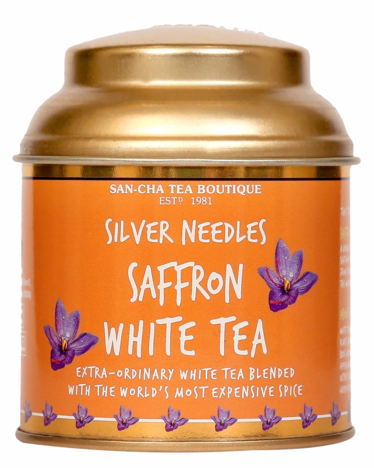 San-Cha Silver Needles Saffron White Tea - 25gm, 0.8 Ounce | Promotes Healthy & Glowing Skin - Low Caffeine, Richest In Antioxidants