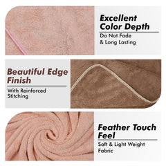 Urbanleaf Microfiber Large Bath Towel Quick Dry Super Absorbent Bath Towel | Towel For Bath, Travel, Gym, Beach, Pool & Yoga (Brown & Peach)