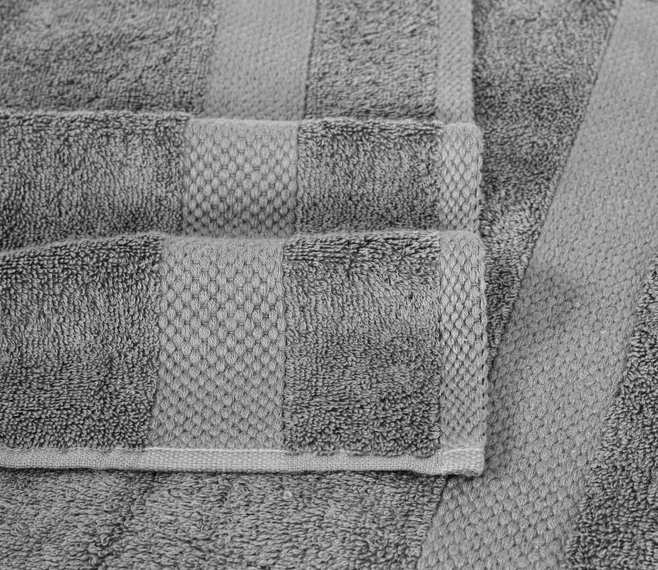 Fash Home International Micro Twist Towel 1800 Gsm Combo - 2 Bath + 2 Hand + 2 Face Towel (Charcoal Grey & Cosmic Beige) - 6 Pcs
