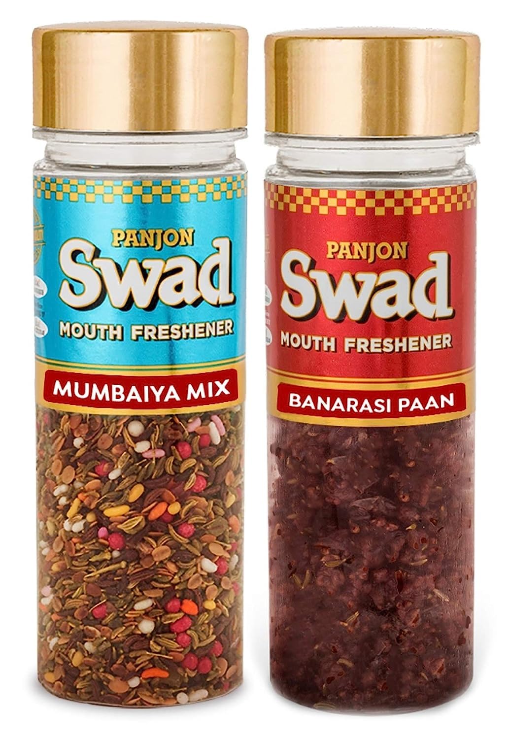 Panjon Swad Mumbaiya Mix & Banarasi Paan Mouth Fresheners 460gm, (230gm *2 Bottles)