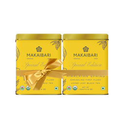 Makaibari Special Edition Himalayan Spring First Flush Black Tea - Pack Of 2 X 100gm, 3.5 Ounce Each | Darjeeling Loose Leaf Black Tea - USDA Organic Certified Tea | Medium Caffeine