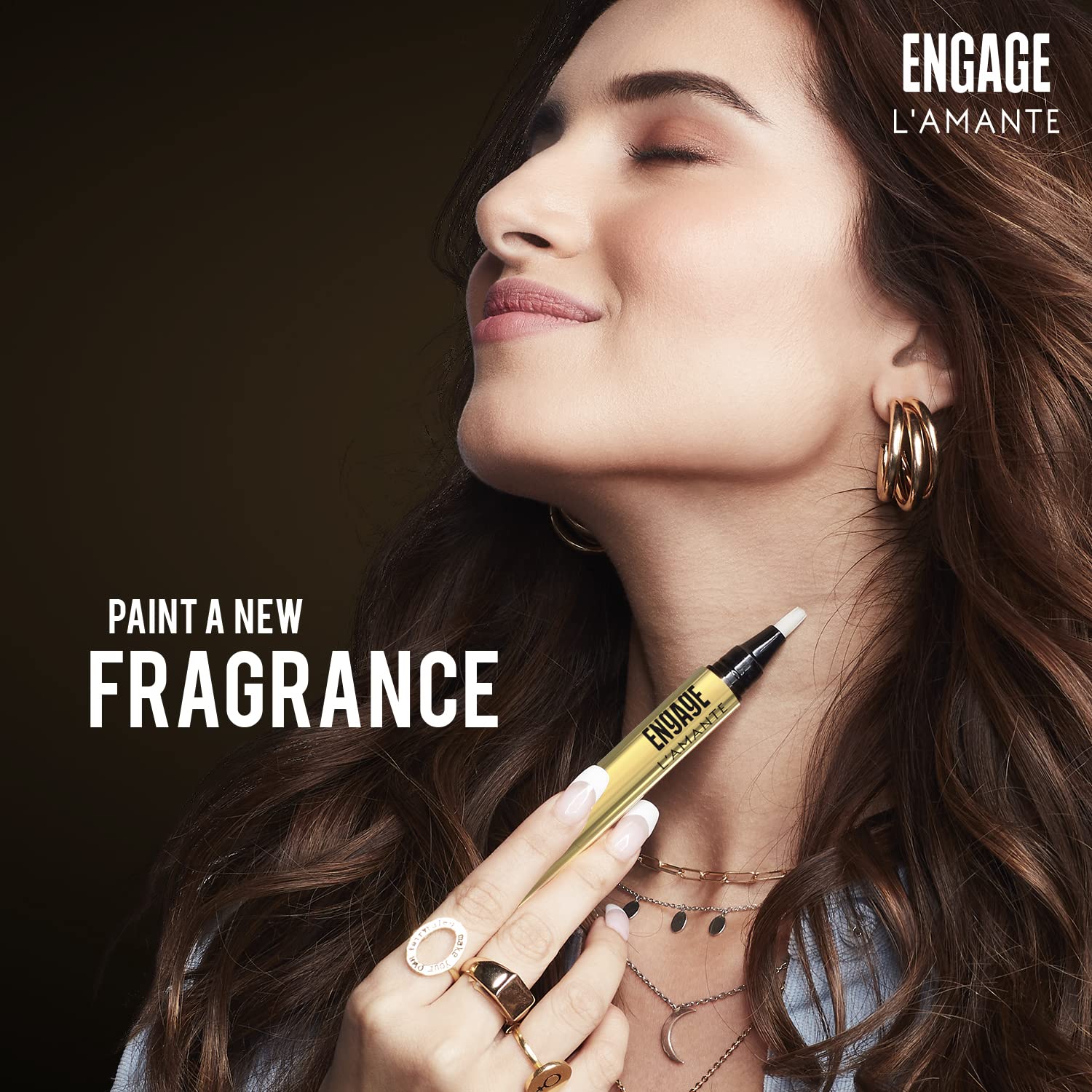 Engage L'amante Click & Brush Perfume Pen For Women |  Skin Friendly Eau De Parfum For Women 4.5ml 0.1 Fl.oz.