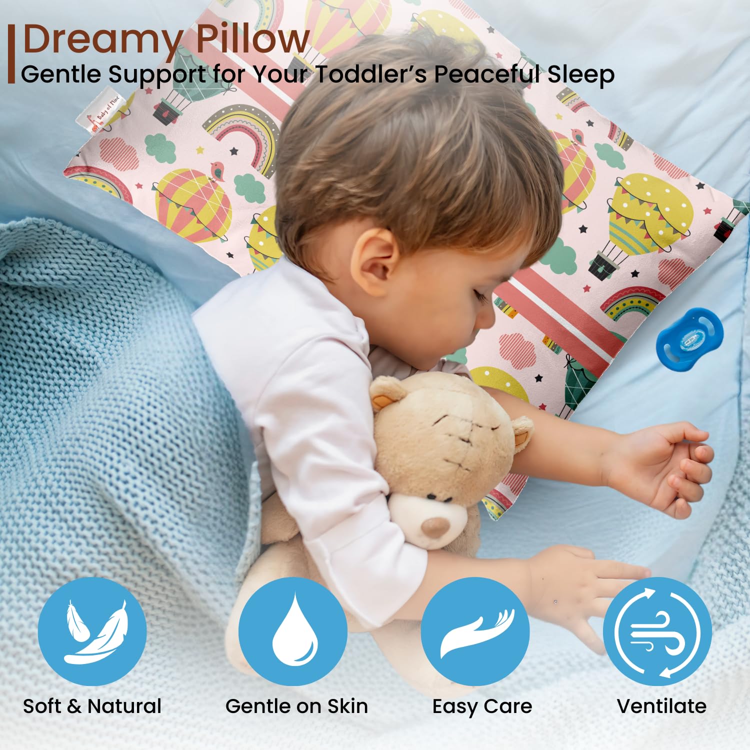 Personalized Pillow For Kids, Super Soft Cotton Kids Cushion - 12 X 18 Inches | Custom Name, For 5 Years Old Kids, Adorable Prints | For Head, Neck Support Baby Pillow - Pillow 19