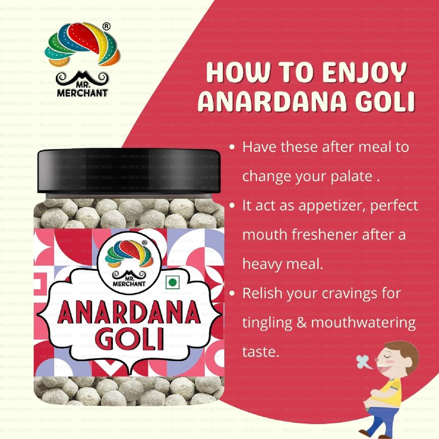 Mr. Merchant Pachak Anardana Goli Churan Mouth Freshener 300gm, | Jar Pack