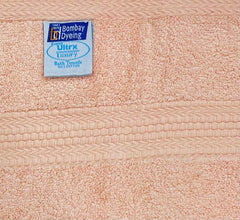 Bombay Dyeing Ultrx Zero Twist Plain Cotton Hand Towel 400 Gsm (Peach)- 2 Piece