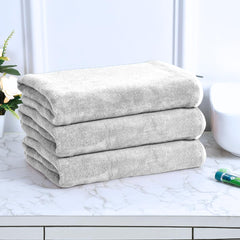Black Gold The Finer Touch Premium Microfiber Bath Towel 1350 Gsm | Ultra Soft & Absorbent Quick Dry Towel Lightweight Microfiber Bath Towel (White) - Pack Of 3