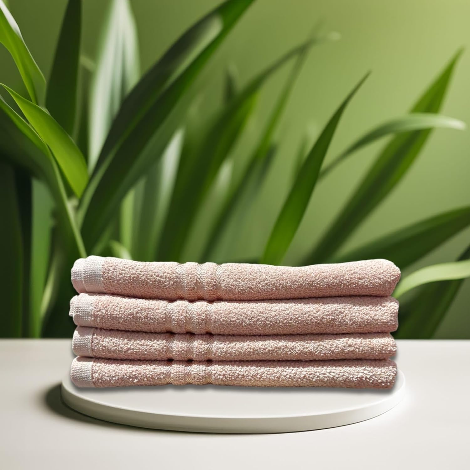 100% Cotton Hand Towel 800 Gsm | Ultra Absorbent & Anti-Bacterial Super Soft Gym & Workout Towels (Beige) - 4 Piece