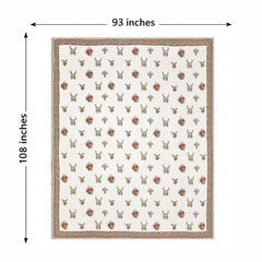 Hand Printed Cotton Bedsheet For King Size With 2 Pillow Covers | 93 X 108 Inches, Cream & Red | Ultra-Soft & Skin-Safe | Breathable Summer Comfort