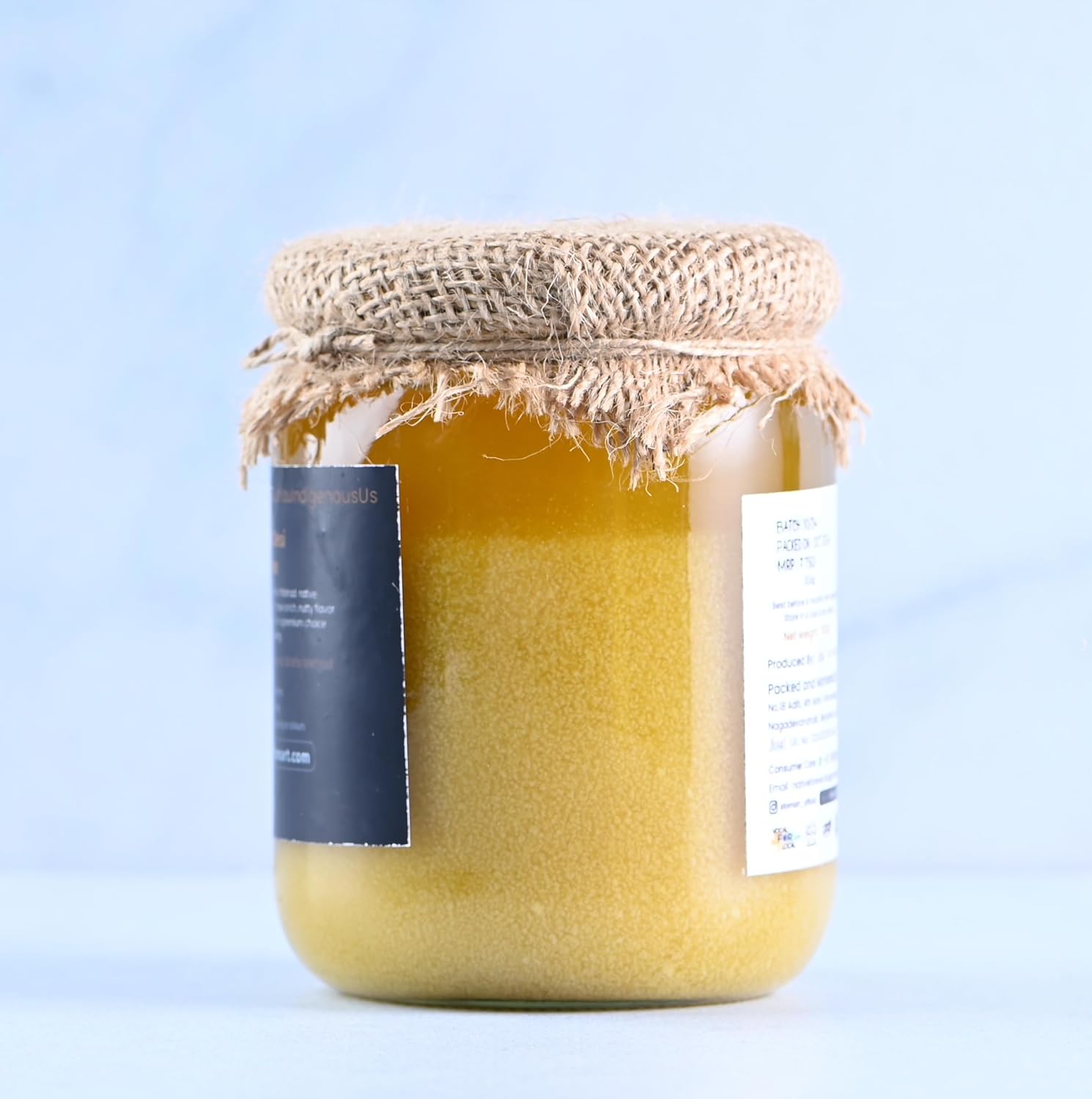 Pure Desi Cow Ghee By Native Forever | Rich In Nutrition Traditional Bilona Method Healthy Curd-Churned Desi Cow Ghee | (500ml) 16.9 Ounce | Jar Pack