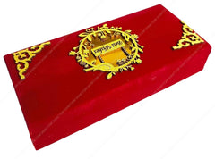 Best Wishes Decorative Cash Box With Clip Lock, Shagun Box, Jewellery Box, Money Box, Wedding Gift Box, Bangel Box, Designer Rectangular Floral Golden Box, Colour - Red
