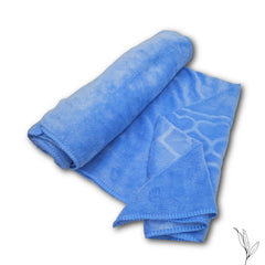 Nive Home Linens Microfiber Bath Towel 800 Gsm | Self Design, Ultra Soft, Super Absorbent, Quick Dry (Gray & Blue)- Pack Of 2