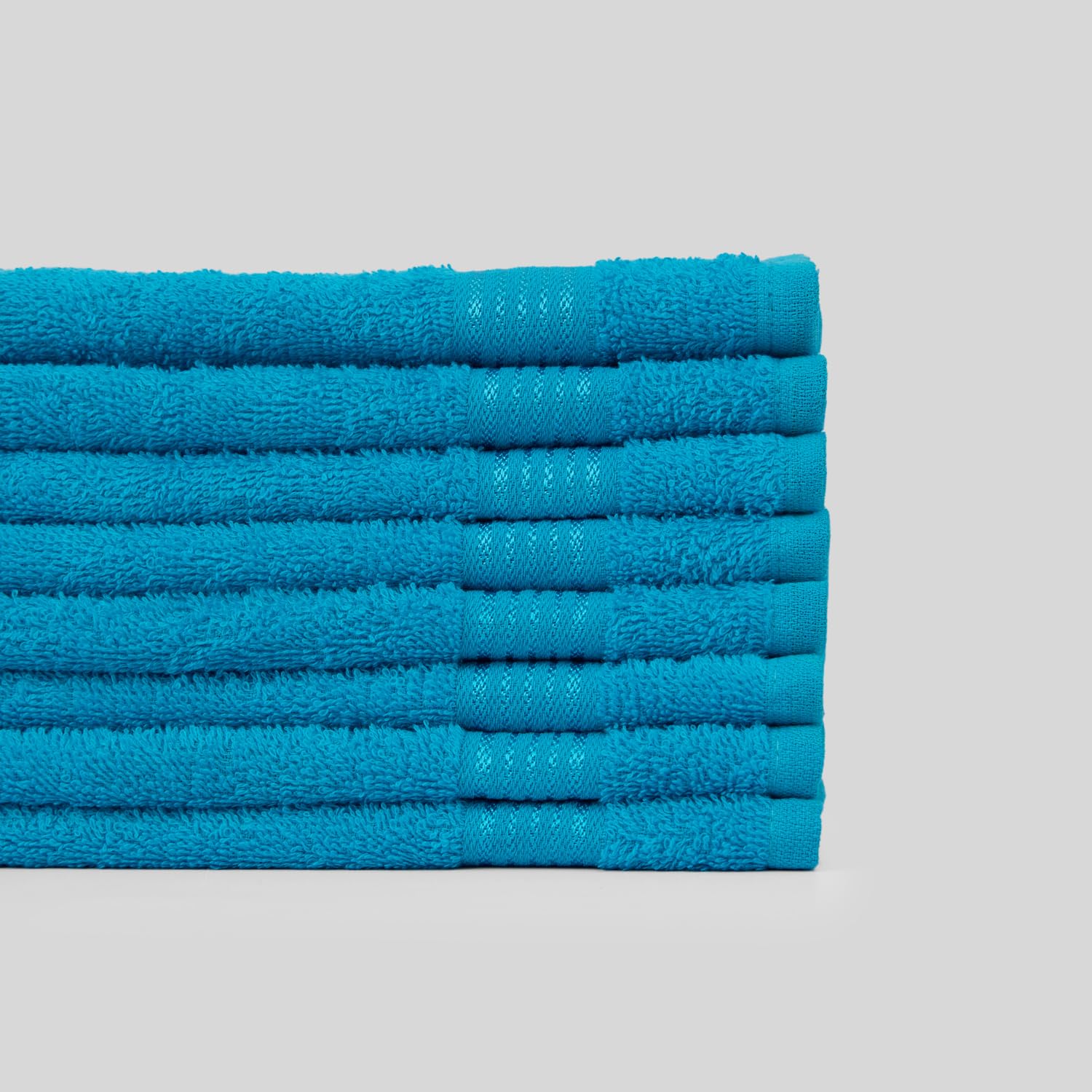 Kopa By Bianca 100% Cotton Soft Terry Face Towel 400 Gsm (Turq) -Pack Of 8