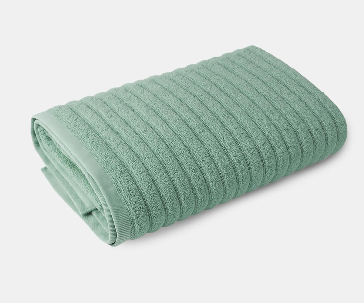 Viahome Luxury Ribbed Cotton Bath Towel 600 Gsm | Ultra Soft, Quick Dry, Super Absorbent, Durable & Skin Friendly, Luxury Hotel Quality Towel For Home, Gym & Spa (Sage Green)