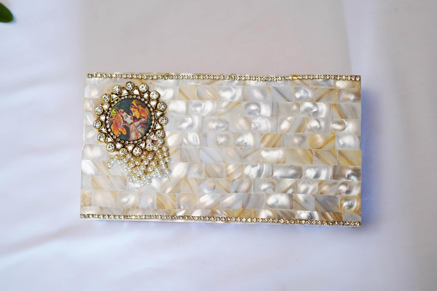 Mother Of Pearl Design Decorative Cash Box, Shagun Box, Gifting Cash Box, Gaddi Box, Jewellery Box, Shagun Envelope Money Box Envelope Wedding Gift, Special Feature - Portable