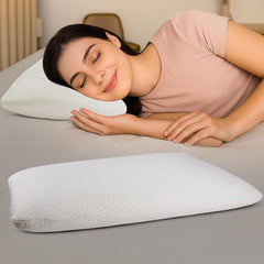 Orthopedic Memory Foam Pillow For Neck Pain Relief, White - 25 X 16 X 4 Inch | Shoulder Pain Relief | Ideal For Comfortable Sleep, Ergonomic Support | Removable Zippered Jacquard Cover