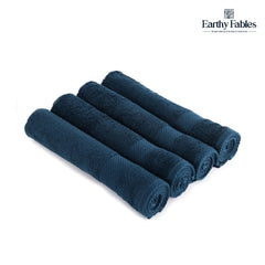 Earthy Fables Premium Hand Towels 600 Gsm | 100% Combed Cotton Ultra Soft Quick Dry & Highly Absorbent, For Home, Gym & Travel | Set Of 4 (Dark Teal)