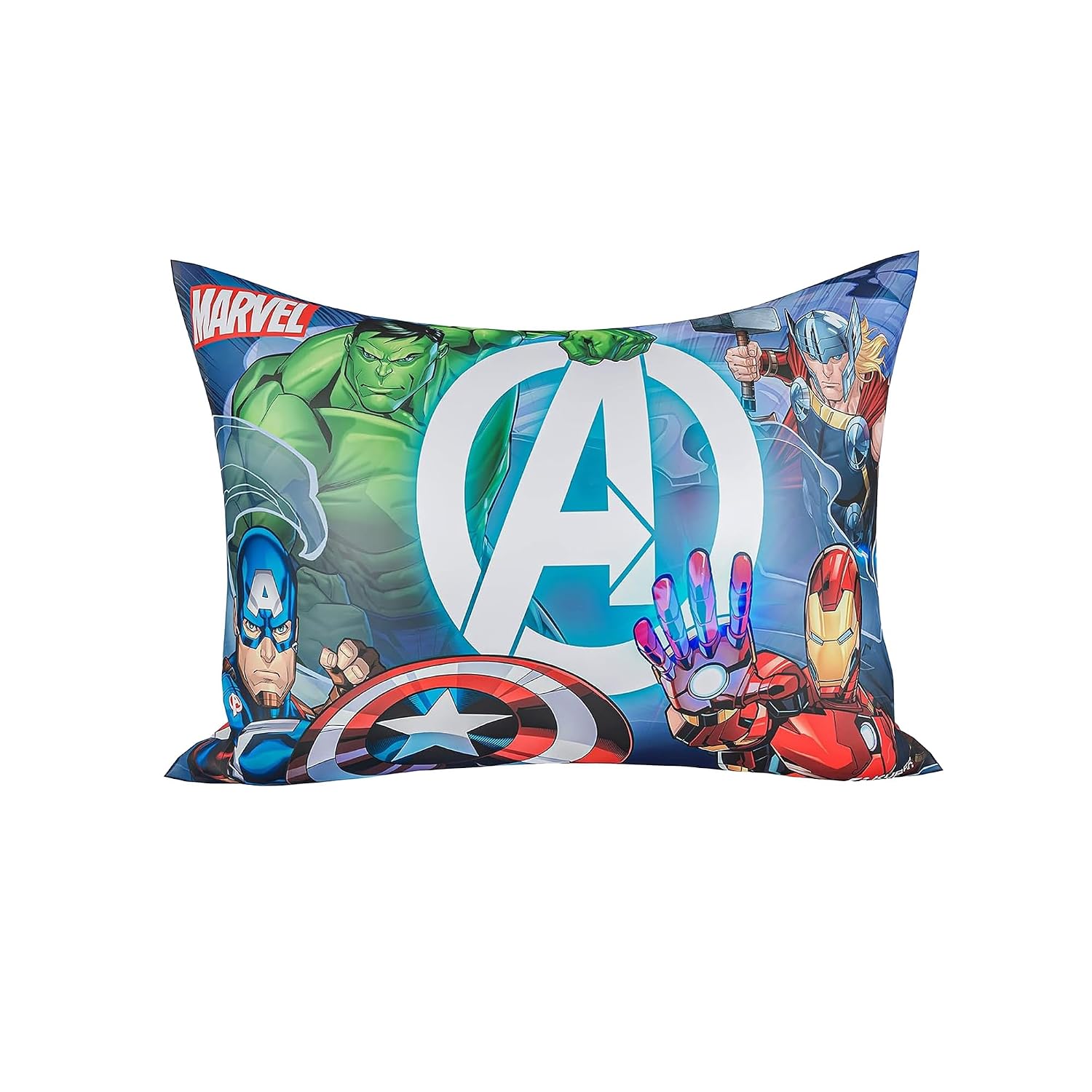 Kid's Soft Pillow For Sleeping, Marvel Avengers Print Pillow, Sky Blue - 12 X18 Inch | Suitable For All Sleepers, Multipurpose & Comfortable, Breathable, Lightweight - Pack Of 6