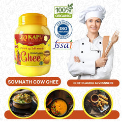 Pure Somnath Cow Ghee By Kapu & Rancho Internacional | Rich Source Of Vitamin & Protein Fiber Pure Healthy Cow Ghee Perfect For Boost Immunity | (1 Litr) 33.8 Ounce | Jar Pack