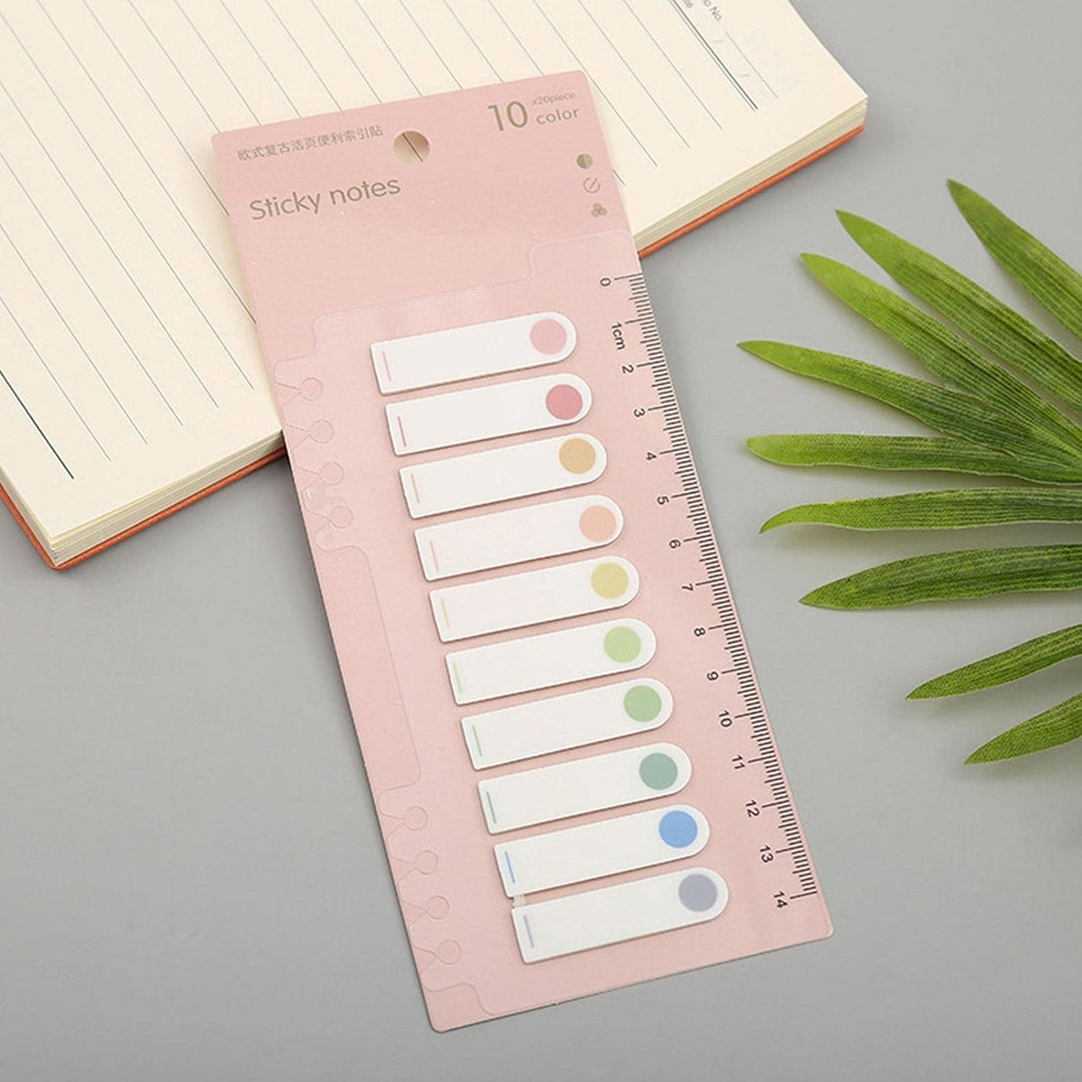 200 Sheet Doted Sticky Note With Header Transparent Ruler Function | Writable Index Tabs For Books