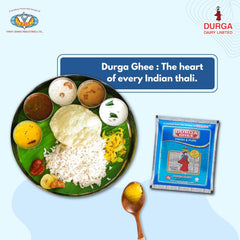 100% Pure Buffalo Ghee By Durga Ghee | Rich In Protein & Fiber Healthy Desi Ghee Good For Dishes | (1 Litr) 33.8 Ounce | Pouch Pack