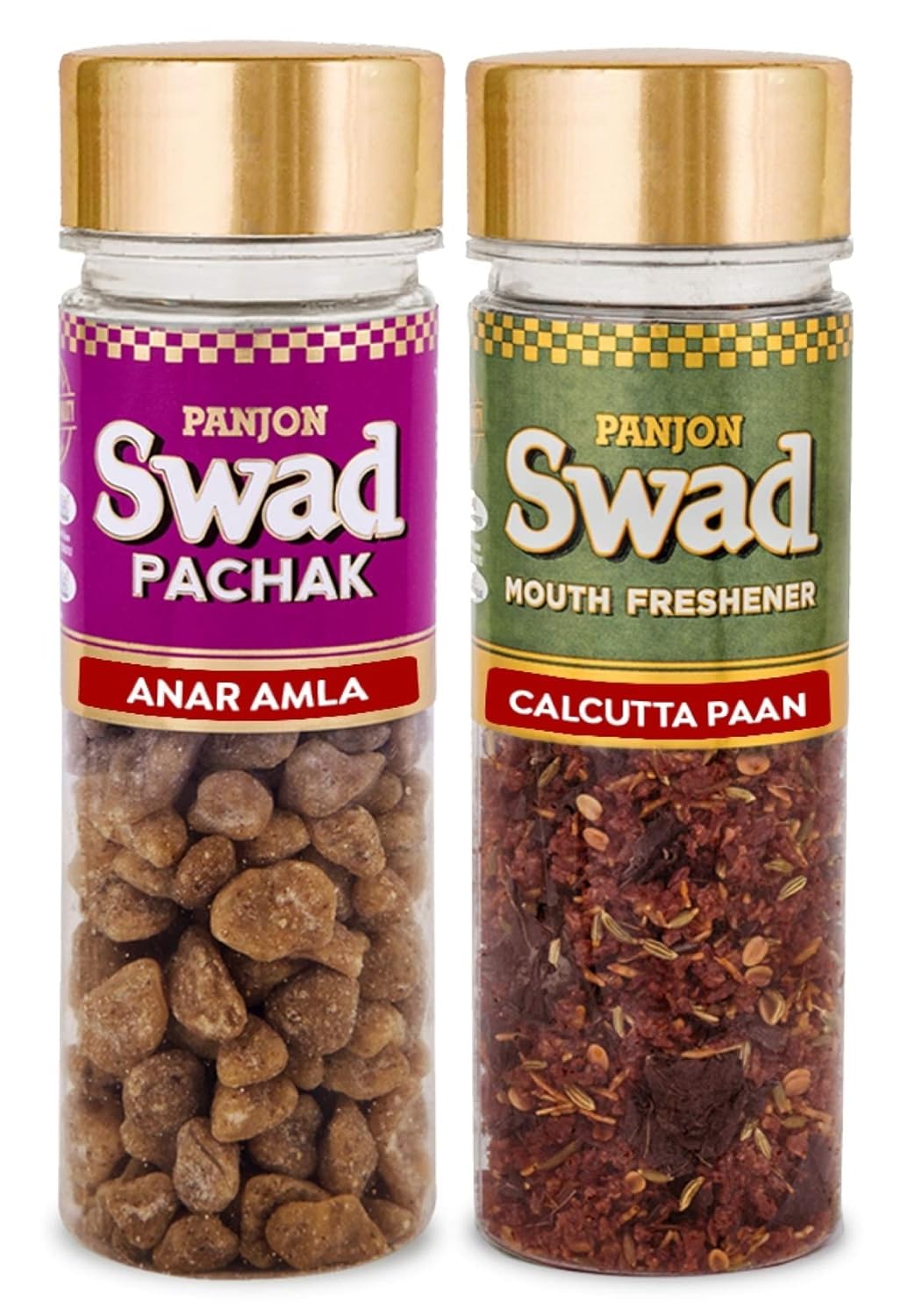 Panjon Swad Anar Amla & Specail Calcutta Paan Mouth Fresheners 220gm, (110gm *2 Bottles)