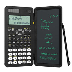 Scientific Calculator For School With Notepad, Roatee Middle & High School Supplies For Students, 82 MS Foldable 2-line Display Science Calculator With Writing Tablet, Solar And Battery Powered