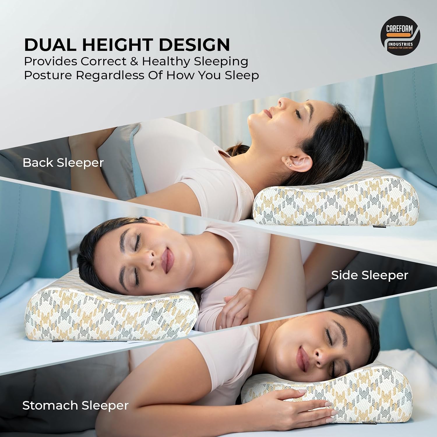 Cool Gel Orthopedic Memory Foam Pillows, Cervical Pillow For Neck Pain Relief | Standard Size, For Head & Shoulder Pain Relief - Bed Pillow For Sleeping, Ergonomic Support - Pack Of 2
