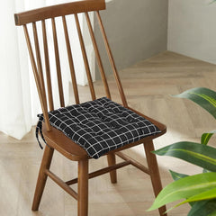 Soft Cotton Chair Cushions Pillow For Sitting, Printed - Black & Light Grey | Pillow For Office Work & Posture Support | Sitting Cushion & Back Rest For Chair, Pain Relief - Pack Of 6
