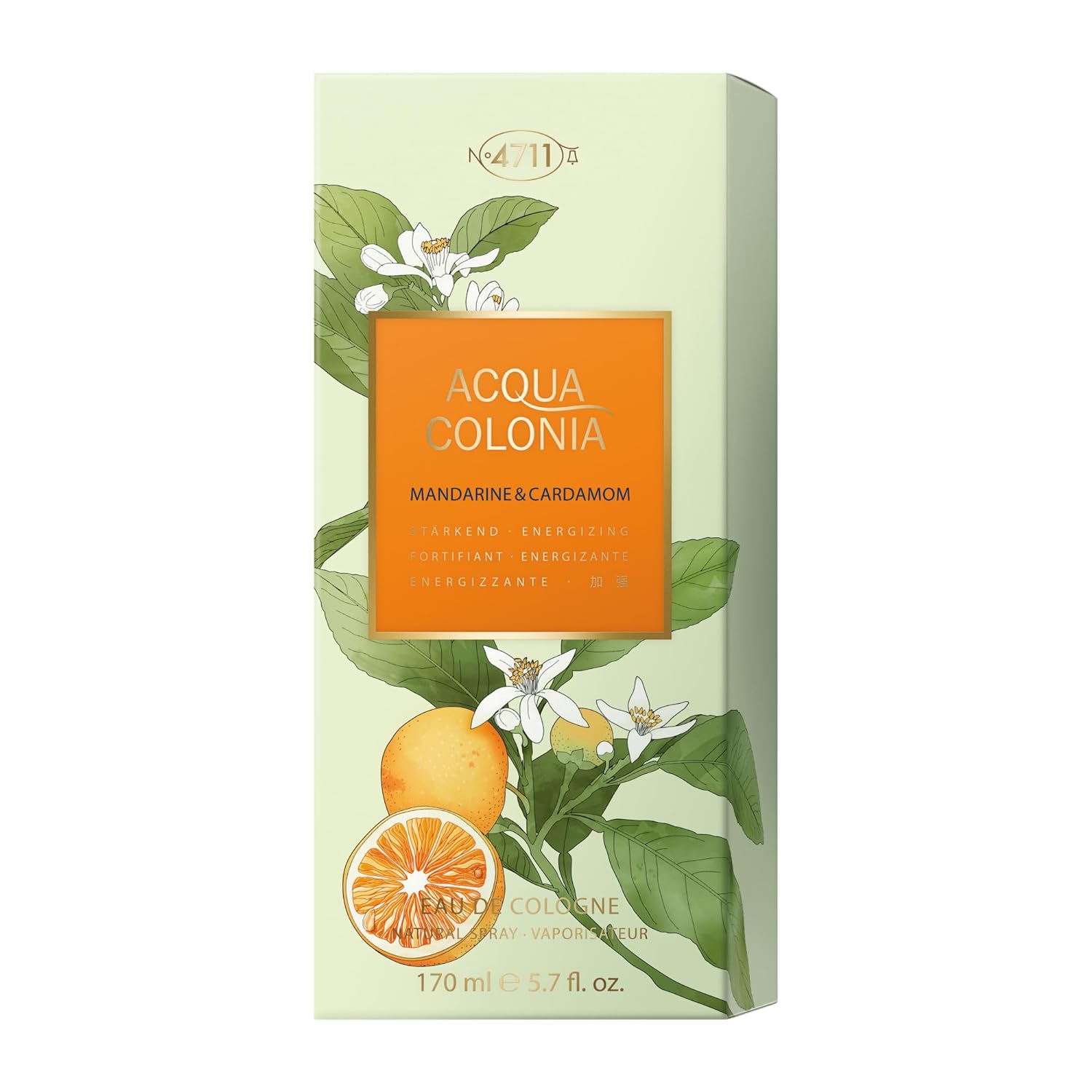 4711 Acqua Colonia Mandarine & Cardamom Eau De Cologne 170ml 5.7 Fl.oz. | Perfect Gift For Men & Women