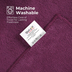 Black Gold The Finer Touch Oversized Microfiber Bath Towel 2600 Gsm | Soft Quick-Dry Microfiber Towel For Men & Women | Lightweight, Absorbent & Travel-Friendly (Purple) - Pack Of 4