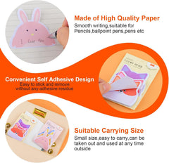 Cute Sticky Notes, Cartoon Sticky Notes Pet Animals Shape Markers | 270 Sheets - Pack Of 6