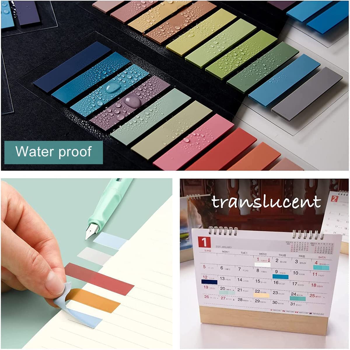 Sticky Tabs Transparent Sticky Notes, Book Reading Notes, Page Marker Sticky Notes - 3 Pcs
