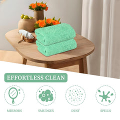 Kuber Industries Cleaning Towel 750 Gsm | Reusable & Water Absorbent Towels For Cleaning Glass, Kitchens & Bathrooms - Pack Of 4 (Green & Pink)