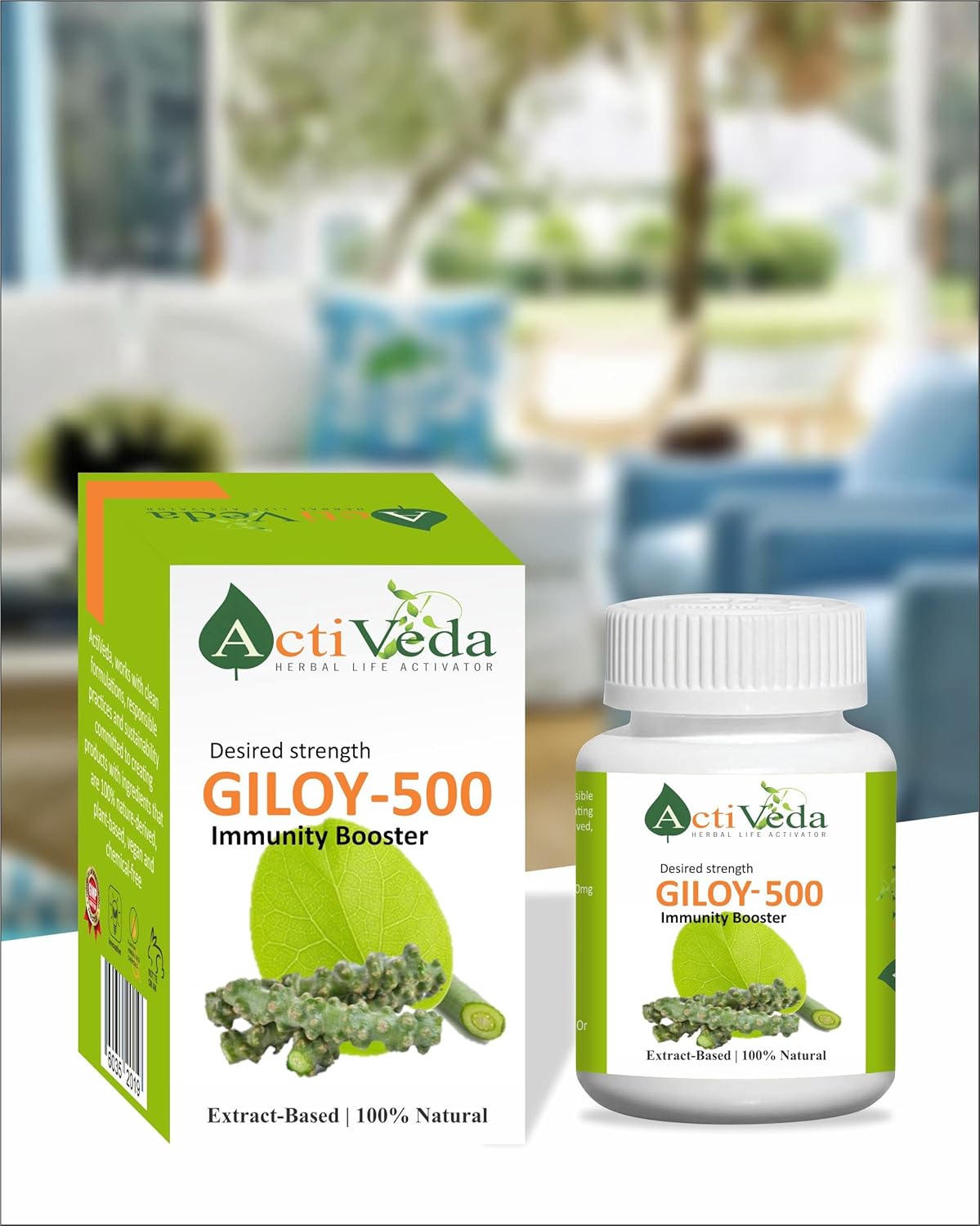 Activeda Giloy 500, Double The Strength To Boost The Immune System, No Side Effects & Suitable For Daily Use | 30 Capsules 50gm 0.1lbs