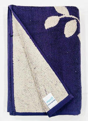 Bombay Dyeing Gama 450 Gsm | 100% Cotton Large Size Bath Towel Collection (Gama Large Swirl) - Blue & White