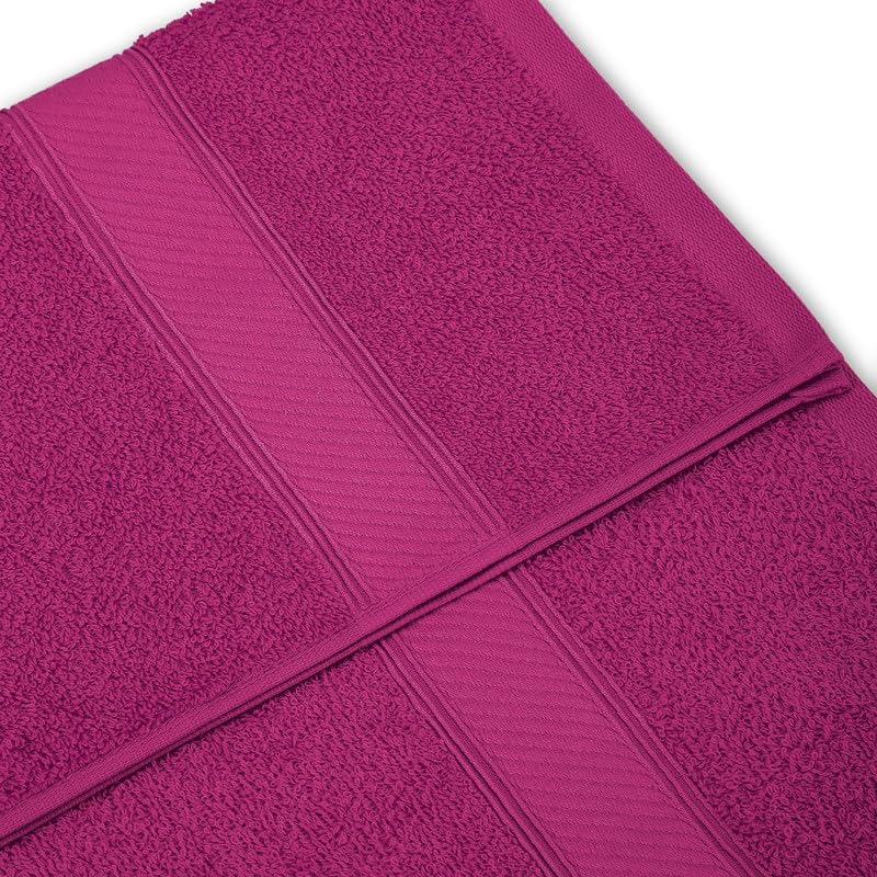 Welspun Alpha Cotton Large Bath Towel Soft & Absorbent 500 Gsm (Dobby - Raspberry)